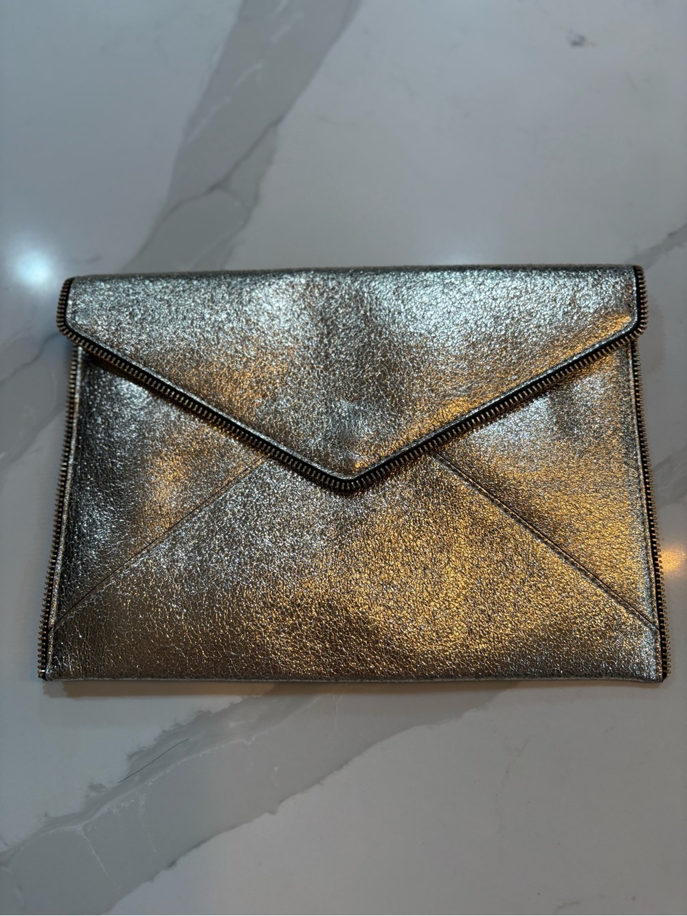 Rebecca Minkoff Metallic Gold Envelope Clutch